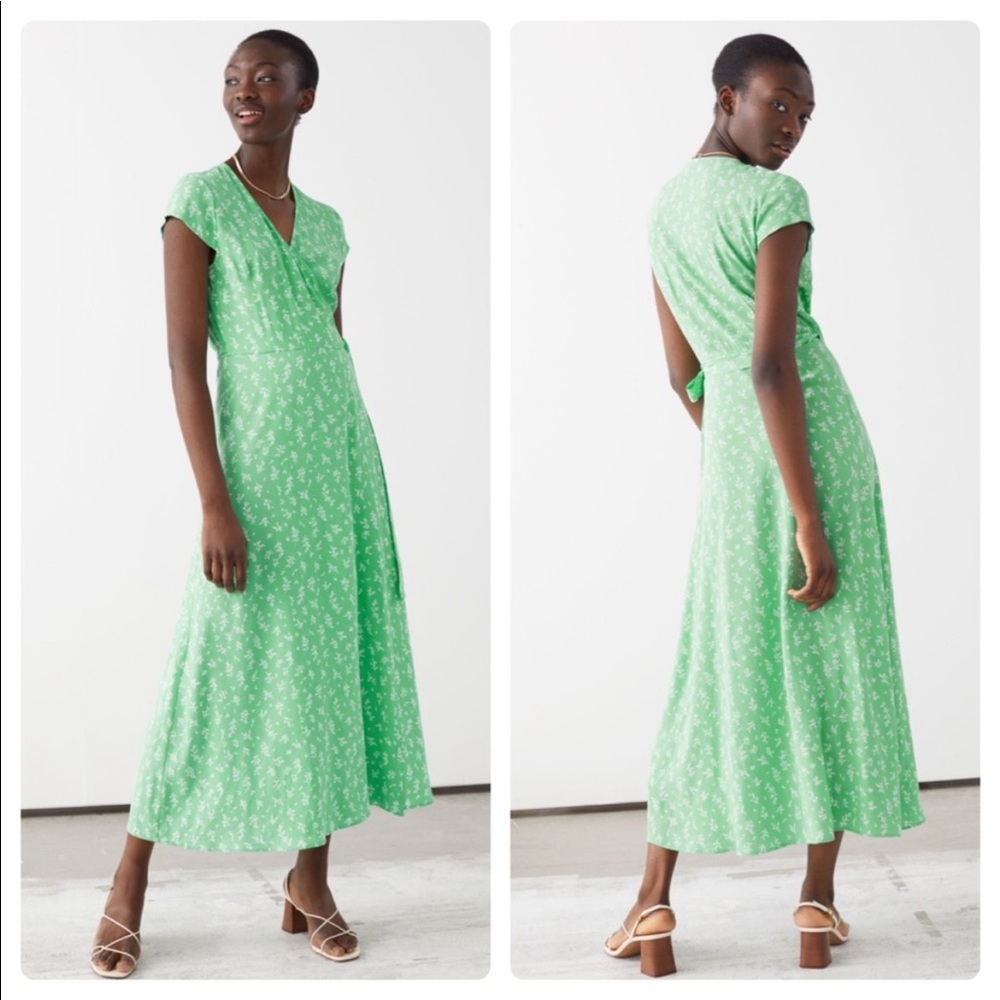 & Other Stories floral wrap dress.